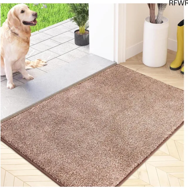 RFWR Antislip Voetmat - Wasbare Deurmat met Waterabsorberende Microvezels voor Hond en Entree Bruin