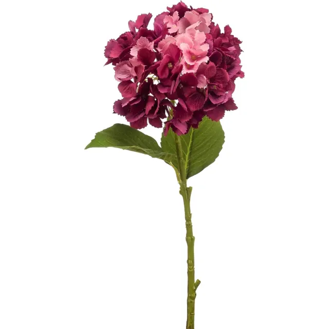 Emerald Kunstbloem hortensia tak - 52 cm - fuchsia - Real Touch - hydrangea - kunst zijdebloemen
