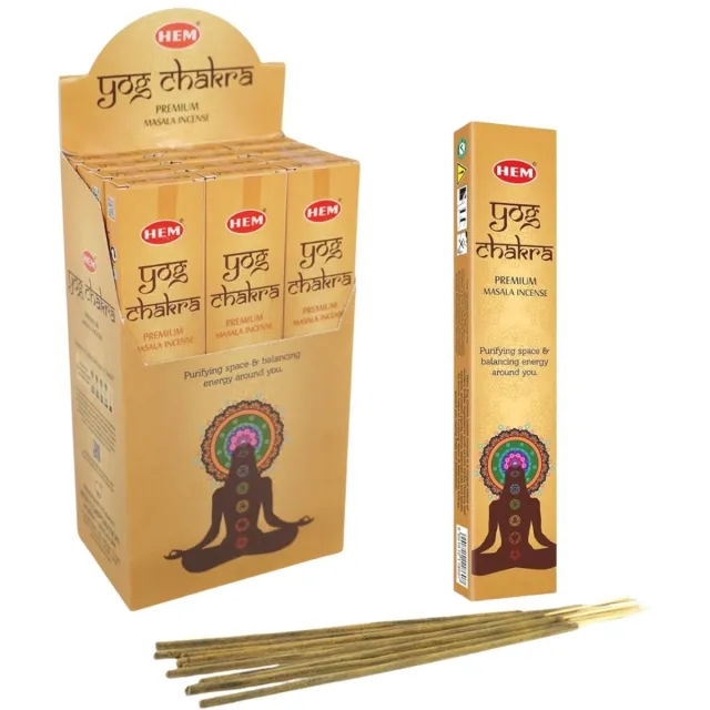 K&Donline Hem - Masala - Wierook Stokjes - Incense Sticks - Yog Chakra - 12 pakjes a.15 gram Multicolor