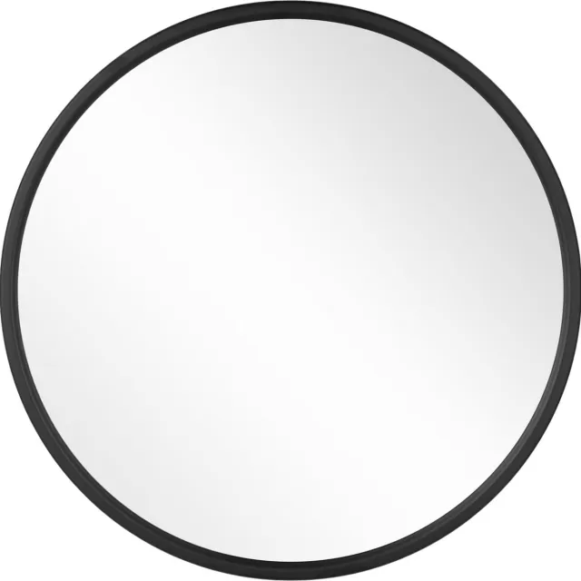 Happiq Moderne Ronde Spiegel - Voor Badkamer, Slaapkamer, Woonkamer en Hal - Luxe Wandspiegel met Gouden Metalen Frame en Ophangbevestiging - 40x40cm Zwart