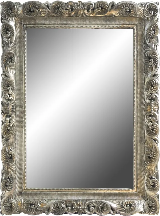 PTMD Queenly silver chic poly rectangle mirror zilver