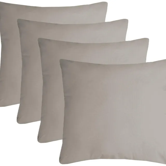 Stof Textile sierkussen Nelson - 4x - beige - 40 x 40 cm - bank kussens - zitkussens - binnen/buiten - polyester