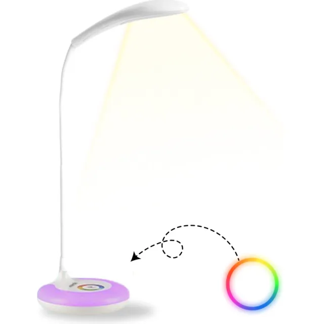 Sterla Draadloze Oplaadbare Verstelbare LED Bureaulamp - RGB Kleuren - Oplaadbaar & Dimbaar & Verstelbaar - Bureau Lamp Wit