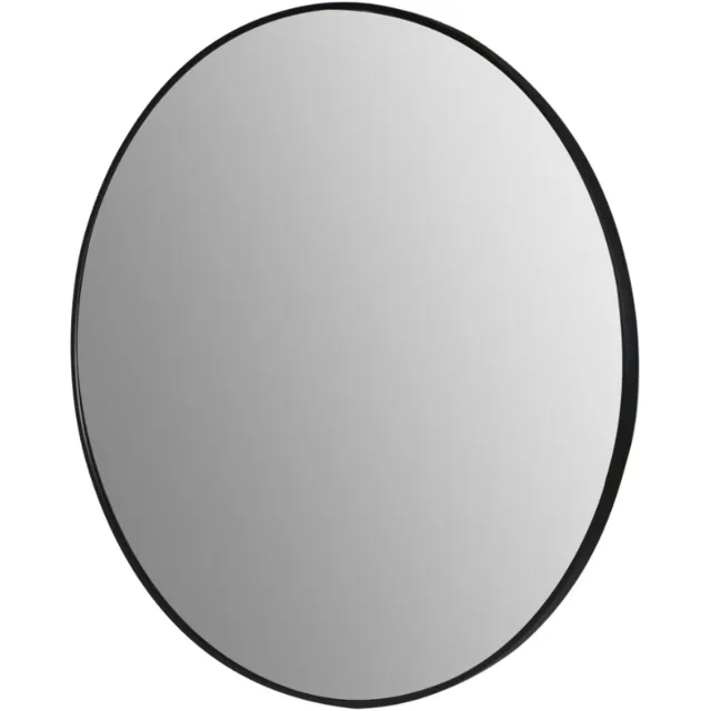 LUXALIVING Wandspiegel Rond 80 cm – Zwart – Grote Ronde Spiegel – Metalen Frame – Moderne Spiegel voor Woonkamer, Hal en Slaapkamer