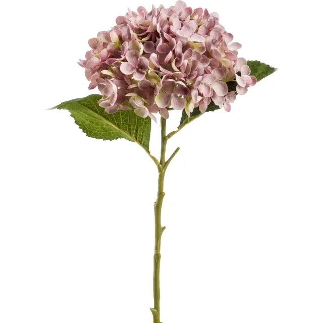 Emerald Kunstbloem hortensia tak - Annabelle - 52 cm - paars - Kunst zijdebloem - Hydrangea