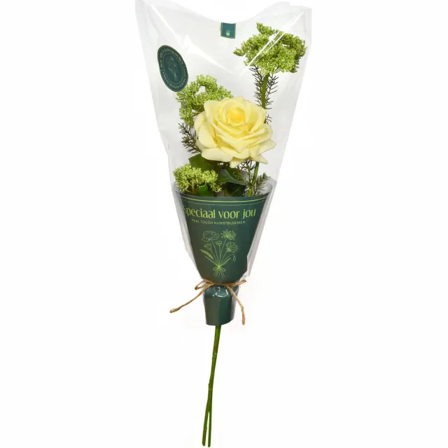 My-Moments.nl Real Touch bloemenboeket – Veel sterkte - Kunstbloemen - Cadeau geel