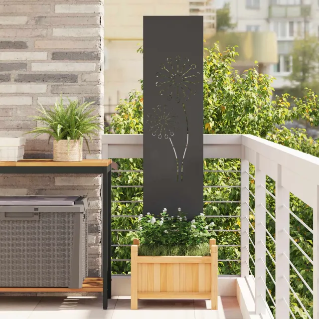 vidaXL Tuin Privacy Screen Zwart 32 x 140 cm Koudgewalst staal
