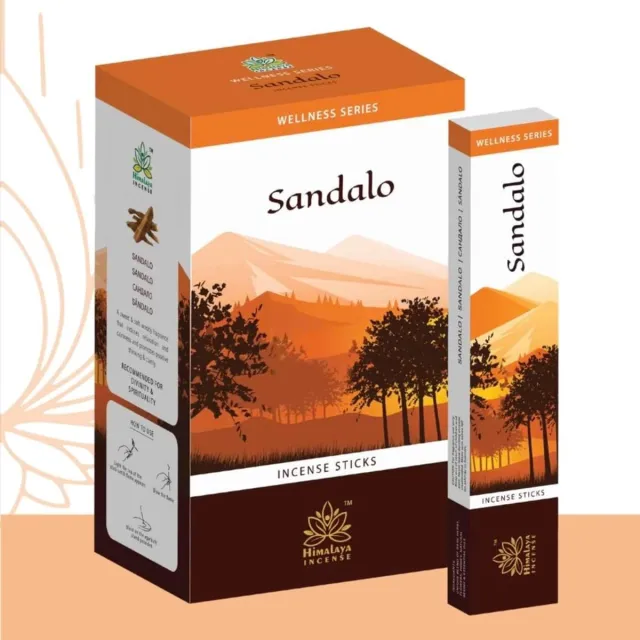 Phoenix Himalaya Premium Sandalo Wierook Stokjes 12 x 15 g - Sandelhout Agarbatti | Voor Dagelijkse Pooja & Gebed | Langdurige Aroma Geur | Ontspanning, Rust & Positieve Sfeer met Kajal Sticker