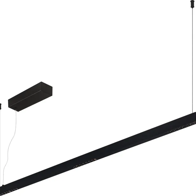 Fantasia Baton LED pendellamp 1200mm, aluminium mat zwart, 38W dimbaar, 3000K warm wit, 760 lumen, IP20