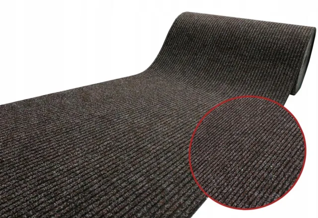 DYWANY ZA GROSZE Markless Deurmat op Rol - 120 cm Breed, Bruin