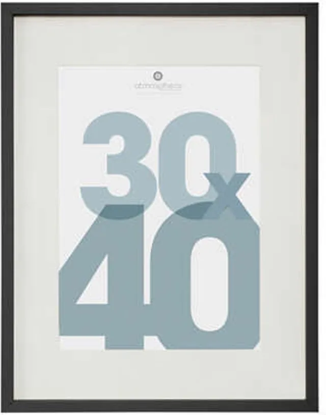 Atmosphera Fotolijstje Manu - met passe partout - voor een foto van 30 x 40 cm - zwart - MDF/Glas - Klassieker