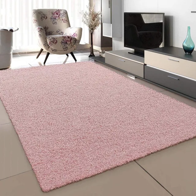 Muratap Loca Shaggy Vloerkleed – Modern Uni Effen – Roze Hoogpolig & Zacht- 200x290 CM Lichtroze