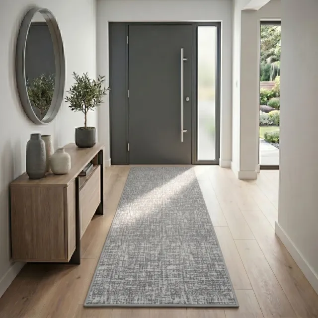 Floordirekt Tapijtloper Tessaro - Moderne Antislip Loper voor Hal, Keuken & Entree - Grijs - 80 x 150 cm - Onderhoudsvriendelijk & Duurzaam - Diverse Kleuren & Maten