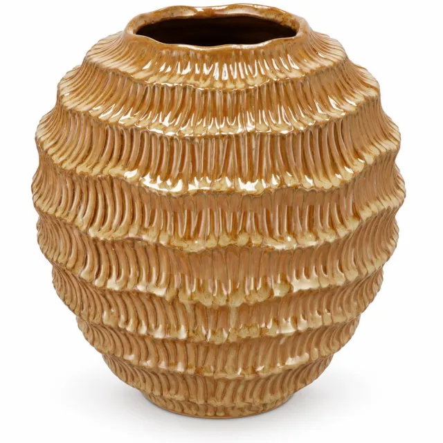 DK design Daan Kromhout - Vaas - Goud - Structure - Bol - Quinty - 21x21cm