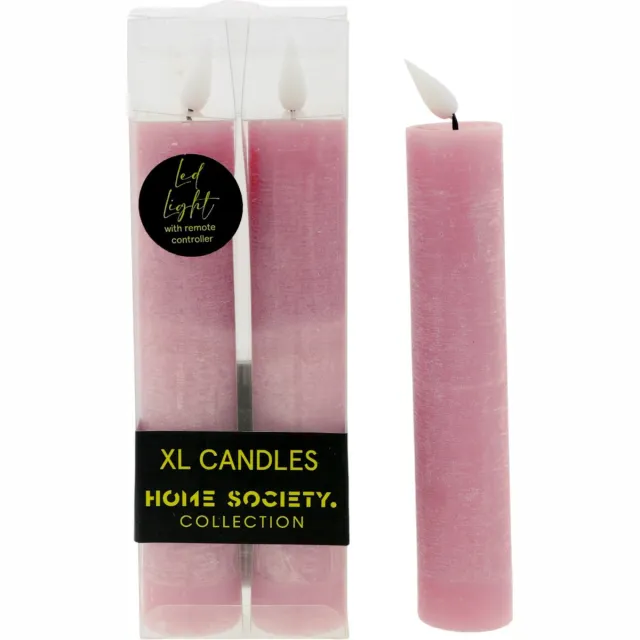 Home Society Led Dinerkaarsen - Set/2 - XL - Lilac - Lila - 20.5x3.5 - Led - Kaarsen - Kerst