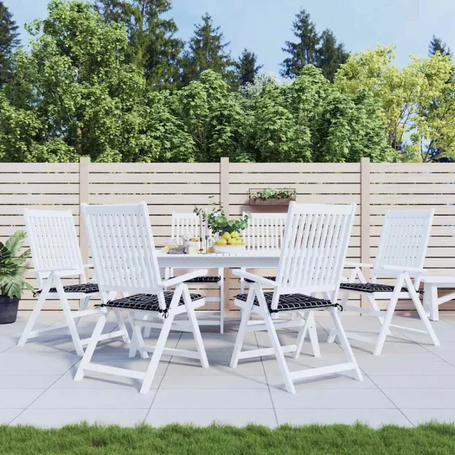 vidaXL Tuinstoelkussens 6 st ruitpatroon 50x50x3 cm stof zwart Meerkleurig