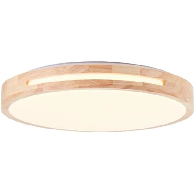 Brilliant Brillant | Woodbury LED plafondlamp 39cm licht hout/wit | 1x LED geïntegreerd, 24W LED geïntegreerd, (2100lm, 2800K)