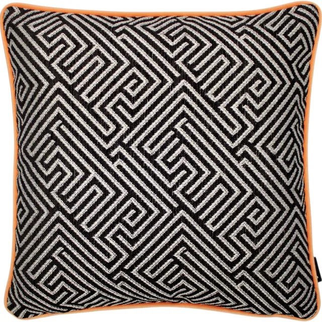 Raaf sierkussen-hoes Maze 2.0 perzik 50x50 cm Zwart, Oranje
