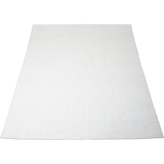 Veer Carpets Vloerkleed Cross Naturel - 300 x 400 cm - Handgeweven Design Vloerkleed in Wolmix in Scandinavische / Japandi Stijl Wit