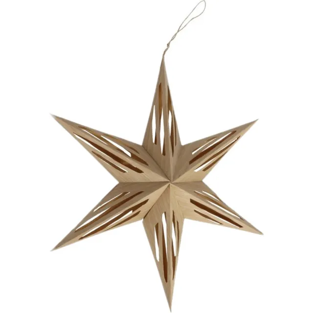 Gerimport Papieren kerstster lampion lichtbruin 30 cm - kerstdecoratie - sfeervol - papier - feestelijk