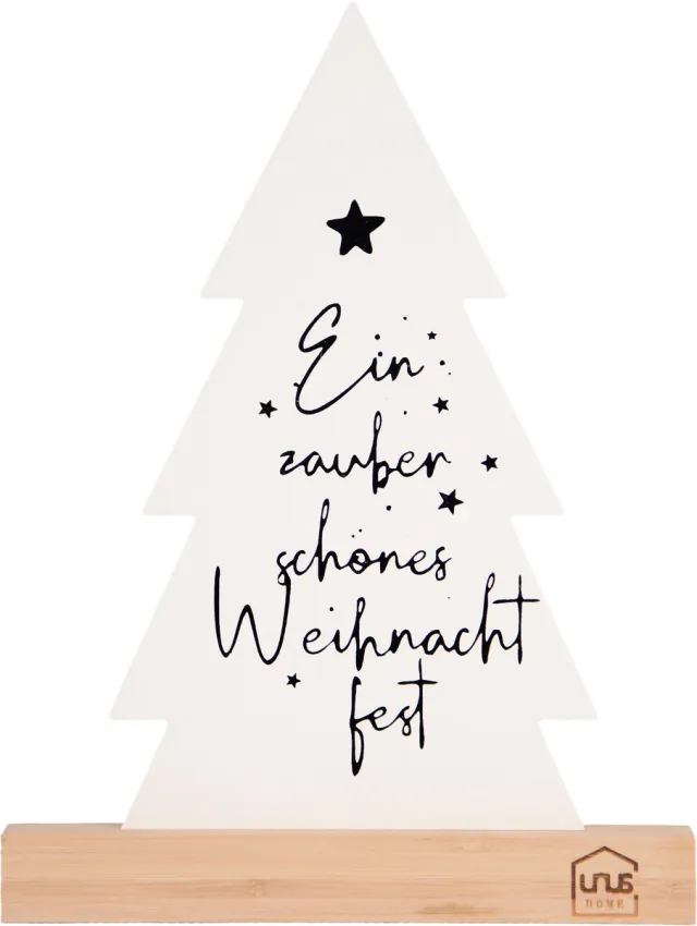 UNUS Staander kerstboom decoratieve bamboe metaal wit