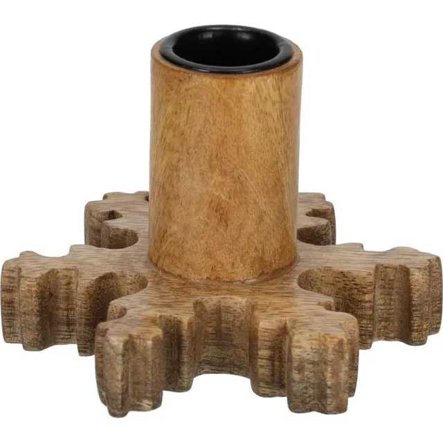 JENS Living Houten Kandelaar Mangohout Sneeuwvlok Winter Decoratie Naturel