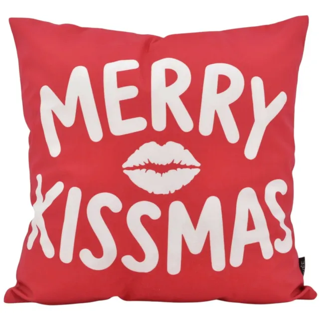 NOVÉE Merry Kissmass Kussenhoes | 45x45 cm | Katoen/Polyester rood/creme