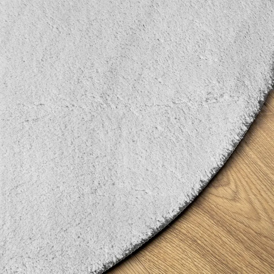 vidaXL Vloerkleed HUARTE laagpolig zacht wasbaar Ø 100 cm grijs, foto 4