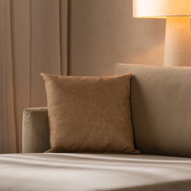 Bronx71 Sierkussen Kyla eco-leer beige 45 x 45 cm