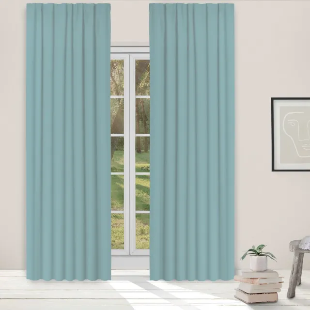 Light Guard Verduisterend Gordijn Cloud Blue – 140x280 cm – Kant-en-Klaar met Haken voor Rail – Thermisch Isolerend & Geluiddempend – Per Stuk Blauw (Cloud Blue)
