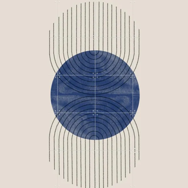 IXXI Perfect Point Blue, The Miuus Studio & Various - 80 x 100 cm - Grote wanddecoratie en posters - Illustraties, Geometrische Kunst, Grafisch Blauw / Lichte tinten