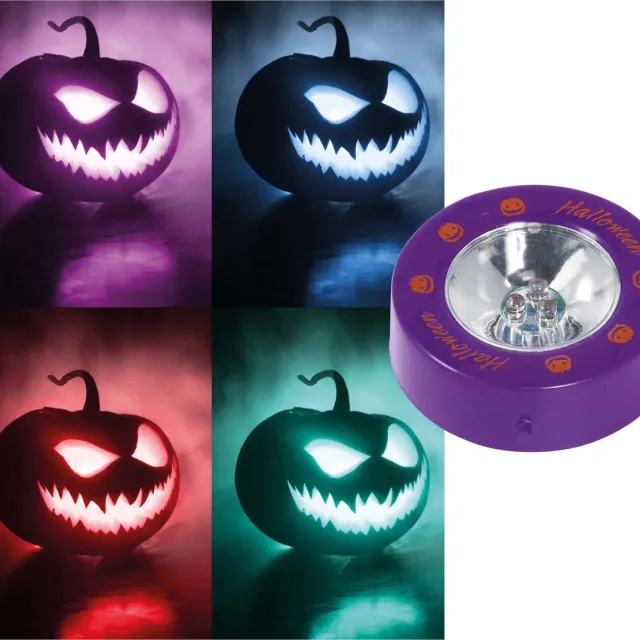 Fiestas Guirca Pompoen verlichting - led - 6,6 cm - oranje - pompoen lampje - pompoenlichtje - Halloween