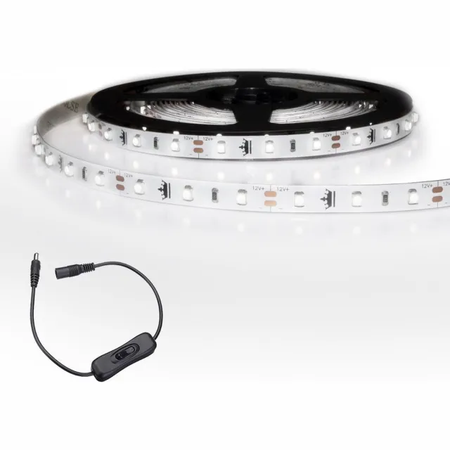 RexTech Led strip 5 meter Koud Wit - Met snoerschakelaar - 300 Leds - Complete set
