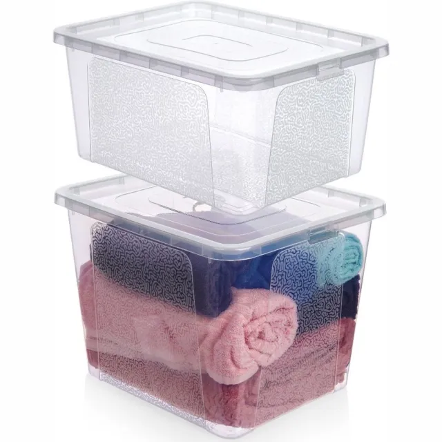 vilde Opbergbox 20 / 30 l 2 stuks - Opbergdoos - Opslag Container transparant