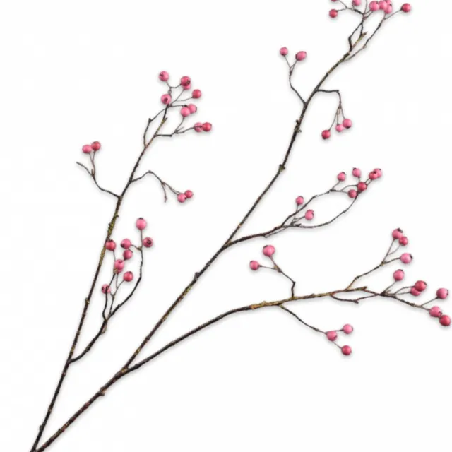 Silk-ka Kunstbloem-Zijden Bloem-Kunsttak Bessentak Roze 94 cm