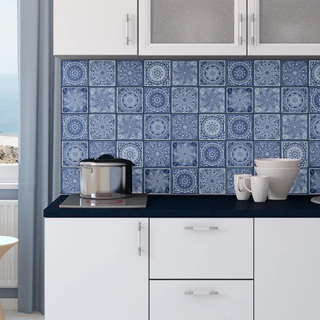 Ambiance Sticker Zelfklevende muurtegelstickers voor keuken en badkamer - 30 Bohemian Papantzi tegelstickers - 30 stickers 15x15cm Multi color