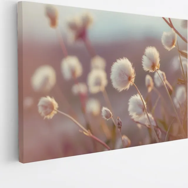 Saammp Canvas Schilderij - Fluffy - Bloemen - Natuur - 45x30 - Foto op canvas - Wanddecoratie - Muurdecoratie Woonkamer - Kantoor Decoratie Multicolor