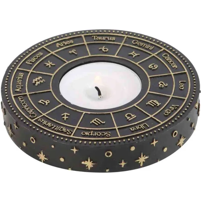 Something Different Astrology Wheel Theelichthouder - Zwart/Goudkleurig