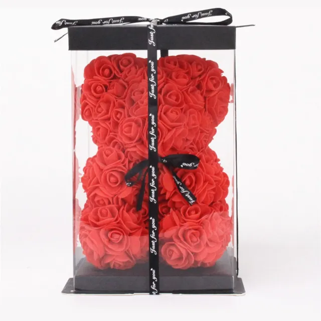 Promohigh Cadeau | Kunstbloem in Glas | Rood | Met Led verlichting