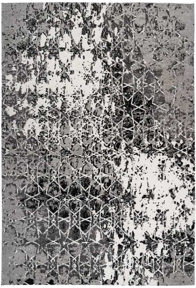 Padiro design laagpolig vloerkleed 80 x 150 cm - lichtgrijs - modern abstract ontwerp - voor vloerverwarming - van polyester en katoen