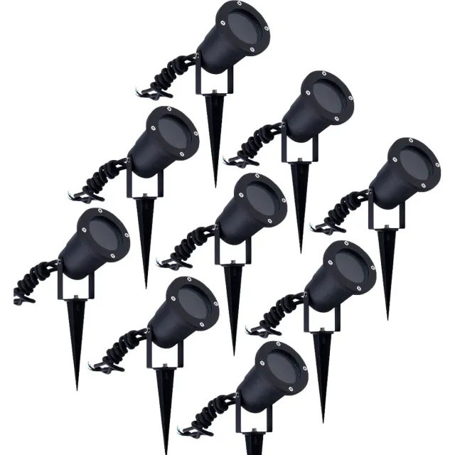 LEDVION 9X LED Prikspots - IP65 - GU10 - 1M Zwart