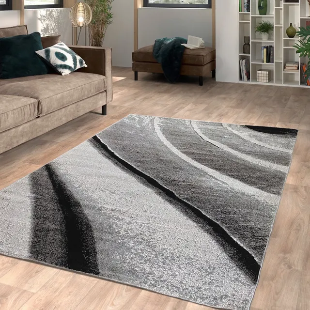 flycarpets Lima Vloerkleed - 240x340 cm - Grijs - Polypropyleen - Voor binnen - Designer - Rechthoek - Modern - Woonkamer - Laagpolig