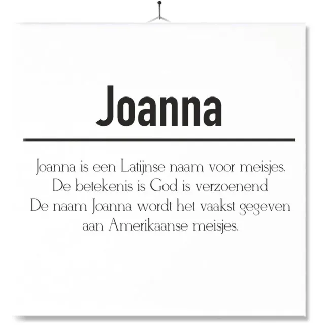MC Living Tegel Met Opdruk | Betekenis | Kado | Cadeau | Met Naam - Joanna Multi-Color