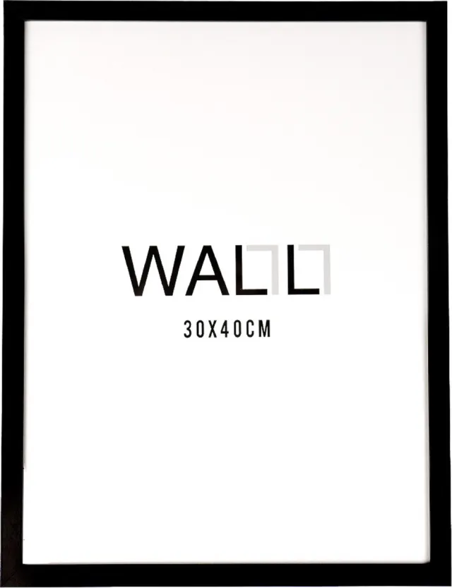 Wallll 3x Houten wissellijst zwart - Postermaat 30x40cm - Fotolijst - WALLLL - Fotolijsten set - Fotolijst 30x40 zwart - Zwarte lijsten - Muurdecoratie