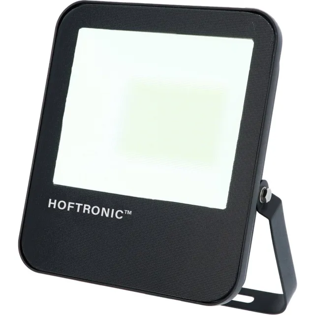 HOFTRONIC Luxor - LED breedstraler - 50 Watt - 160 lm/W 8000 lumen - 6400K Neutraal wit licht - IP65 Waterdicht - LED Schijnwerper met LumiLeds - Extreem efficiënt - 5 jaar garantie - LED Floodlight Zwart