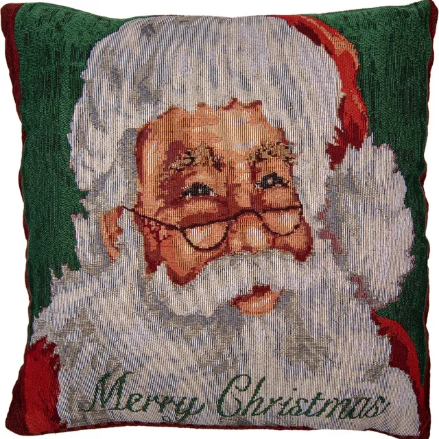 Clayre & Eef Kussenhoes 44x44 cm Rood Polyester Kerstman