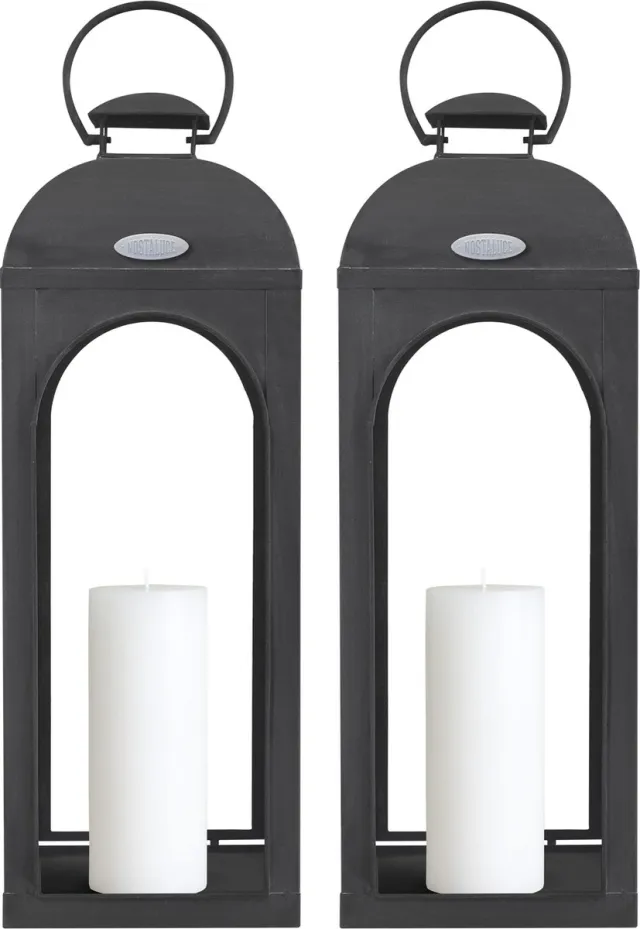 KS Verlichting Set van 2 Capri Windlicht Antraciet Medium