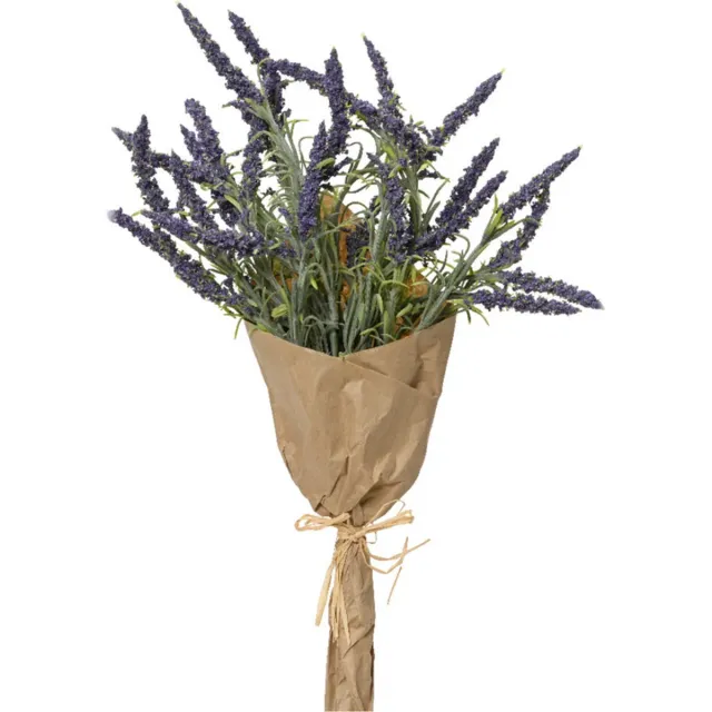 Everlands kunstbloemen boeket lavendel - paars - D15 x H39 cm