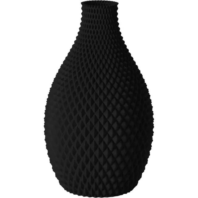 Layvo XENIA Vaas - Zwart - D15 x H25 cm - droogbloemen vaas - japandi - gerecycled plastic