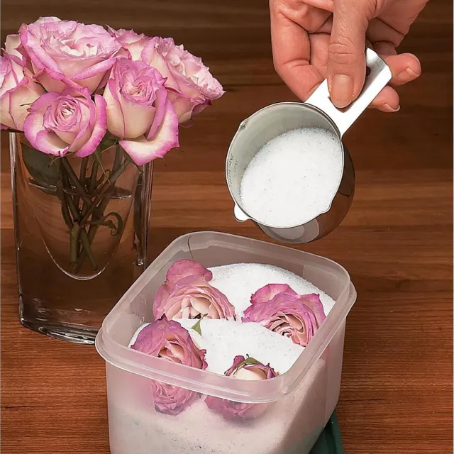DDC Fijne silica gel korrels 0,2-0,8mm voor het drogen van bloemen. wit